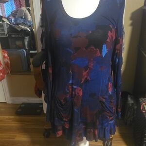 LOGO by Lori Goldstein Multicolor Abstract Dress